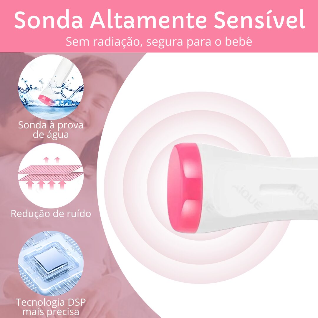 Doppler Fetal Ultrasónico - Monitor de ritmo cardíaco do bebé - Image 3