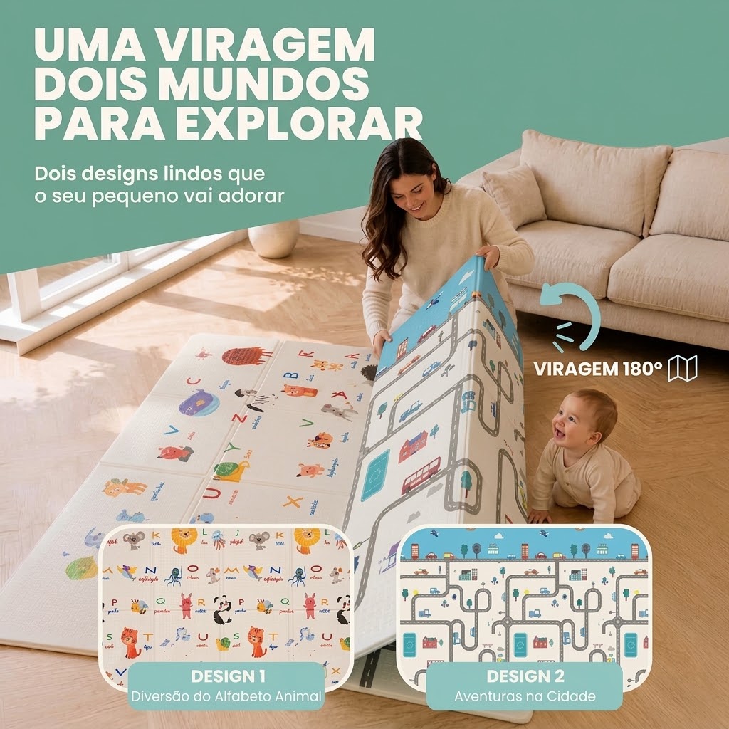 Tapete Didático de Atividades Dobrável Bebé 180x150 - Image 4